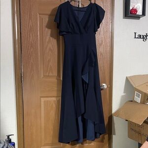 Elegant Navy Asymmetrical Dress